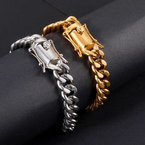 Cuban Link Kette Halskette Und Armband 316L Edelstahl Schwerer Hip Hop Streetwear Herren Hochglanzpoliert Schmuck