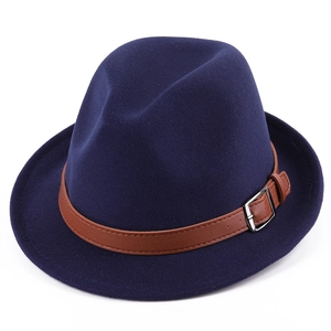 Vintage Felt Fedora Hat For Men Women Classic Jazz Cap With Belt Buckle Wide Brim Autumn Winter Elegant Outback Panama Hat