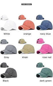 Détail de fermeture croisée sur casquettes de baseball queue-de-cheval en 8 couleurs