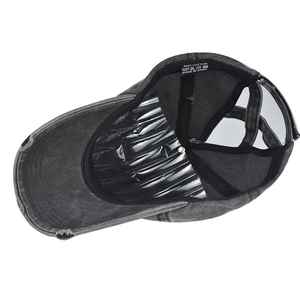 Casquette de baseball en coton délavé pour femmes avec ouverture croisée queue de cheval