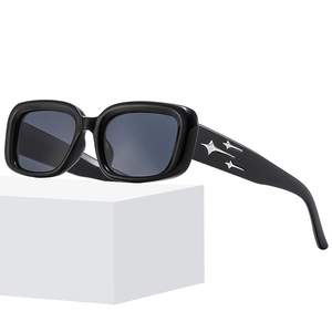 Occhiali Da Sole Rettangolari Retrò Con Decorazione A Stella In Metallo Protezione UV400 Montatura PC Lente AC Per Uomo Donna
