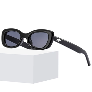 Lunettes De Soleil Ovales Rétro Protection UV400 Monture PC Verre AC Décor Étoile Métal Mode Y2K Hommes Femmes