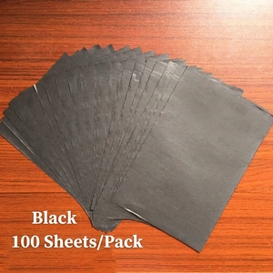 Fan-shaped stack of 100 sheets matte black A5 tissue paper for DIY gift wrapping
