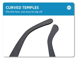 Detail of matte black curved temples on Y2K rimless sunglasses for non-slip fit