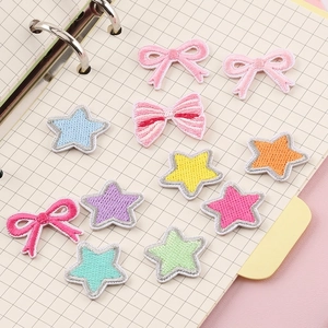 Star Bow Embroidered Fabric Patches Colorful Self Adhesive Iron On Appliques For Clothes Backpacks DIY Accessories