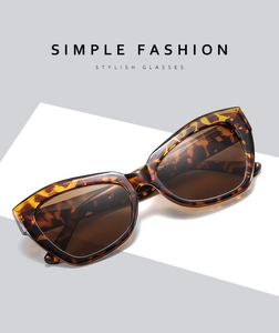 Macro detail of tortoiseshell cat-eye sunglasses with gradient brown lenses and glossy finish