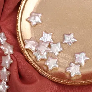 Lustrous star-shaped natural freshwater pearls in pink hue for DIY jewelry making
