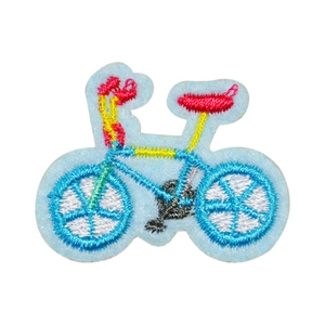 Colorful cartoon bicycle embroidered patch for DIY clothing repair and decoration
