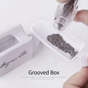 Dual-layer French manicure dipping powder recovery box for nail art glitter recycling