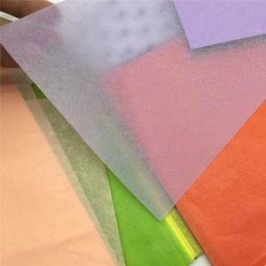Transparant A5 zijdepapier in paars, groen en roze voor DIY cadeauverpakkingen