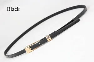 Women Skinny Waist Belt PU Leather Candy Color Thin Decorative Alloy Pin Buckle Simple Fashion Ladies Accessories