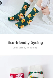 Detailed view of Christmas knit socks with festive gingerbread and snowflake patterns
