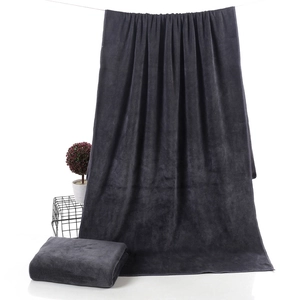 Extra large 60x160cm dark grey microfiber car wash towel with high water absorption