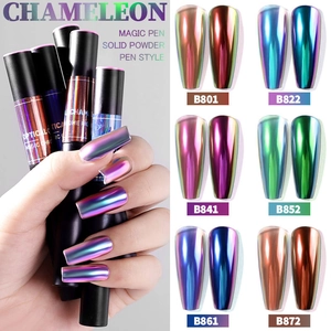 Détails des stylos magiques chrome caméléon pour nail art avec six échantillons