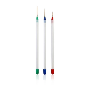 3-teiliges Nagelkunst-Liner-Pinsel-Set mit feinen Borsten und mattierten Griffen