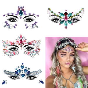 Festival face rhinestone stickers set with crystal gems for party makeup decor