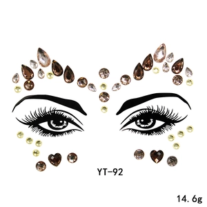 Acrylic face rhinestone stickers party decorative face gems crystal sticker for festival makeup