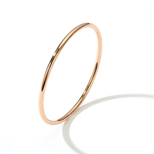 Minimalist 3mm rose gold titanium steel thin wire bangle with high polish finish
