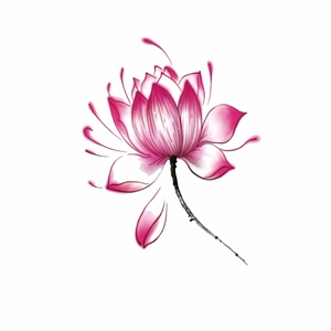 Waterproof pink lotus temporary tattoo sticker with artistic floral design for women