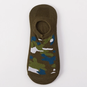 Calcetines invisibles de camuflaje verde oliva para mujer en algodón transpirable