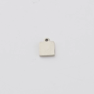 Square mirror polished stainless steel blank tag pendant for DIY jewelry making