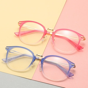Retro Ronde Optische Brilmontuur Lichtgewicht PC Metaal Trendy Heldere Lens Brillen Vintage Eyewear Voor Dames Heren