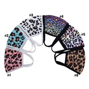 Set of 6 leopard print reusable face masks in pink, blue and classic brown patterns