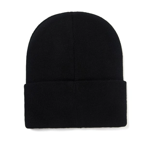 Classic black sequin knit beanie hat for women featuring a warm and cozy winter style