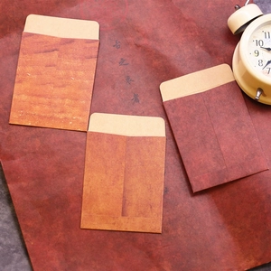 Vintage brown thick kraft paper envelopes for postcards and storage in three retro tones