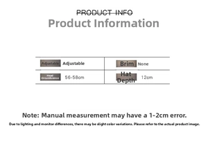 Size chart for knit cat ear hat with 56-58cm circumference and adjustable details
