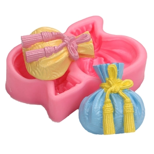 Lucky money bag silicone mold for DIY fondant cakes and handmade soap with tassel details