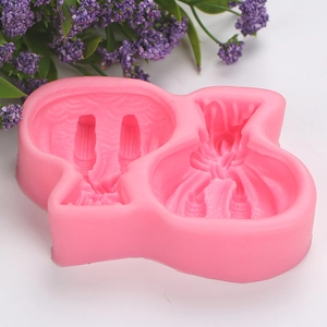 Pink silicone lucky bag mold for DIY fondant mousse cakes and aromatherapy plaster