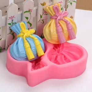 Silicone Blessing Bag Cake Mold Traditional Chinese Style Money Pouch Design For Fondant Chocolate Soap Plaster DIY