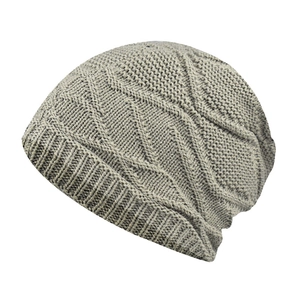 Winter Knitted Beanie Hat Thickened Fleece Lined Warm Skull Cap Outdoor Cold Weather Diamond Pattern For Men Women