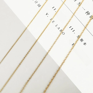 DIY Jewelry Making Chain 18K Gold Plated Copper Brass Flattened O-Chain For Handmade Necklace Bracelet Crafting Simple