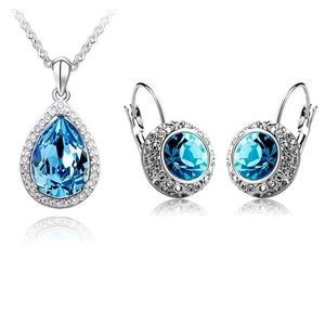 Elegante Halskette Und Ohrringe Mit Wassertropfenkristallen Legierung Strass Funkelnder Schmuck Für Damen Hochzeit Party