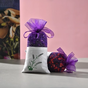 Hanging lavender sachet air freshener for car and wardrobe with elegant floral prints