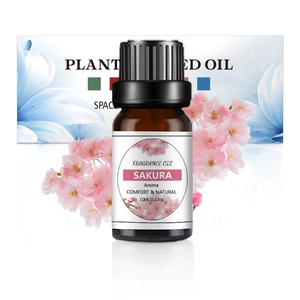 10ml Sakura water-soluble fragrance oil in a brown glass bottle with pink blossoms