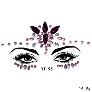 Acrylic face gems rhinestone stickers for festival party makeup and face decoration body art.