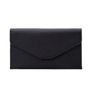 Minimalist black RFID passport wallet with textured surface for safe travel documents