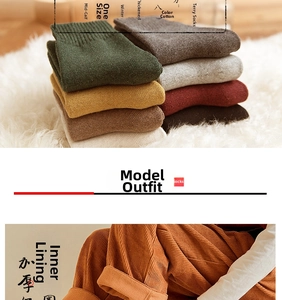 Detail of thick wool-blend thermal socks showing inner loop fleece and soft winter texture