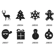 Variety of 8 Christmas wall sticker designs including reindeer and santa silhouettes