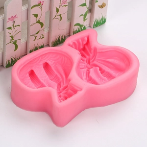 Detailed pink silicone mold for lucky bag shaped fondant, soap or candles