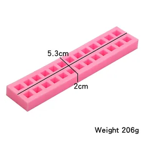 Pink 3D cube letter silicone cake mold with 20 cavities, weighing 206g for DIY baking