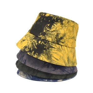 Chapeau Bob Tie-Dye Coton Toile Rétro Bord Large Protection Solaire Unisexe Voyage Extérieur Streetwear Tendance