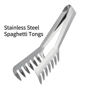 Stainless Steel Spaghetti Tongs Pasta Server Comb Shape Noodles Clip Professional Salad Food Grabbing Tool For Kitchen