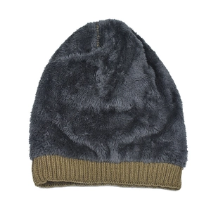 Winter thermal knit beanie hat with thick fleece lining for men and women outdoors