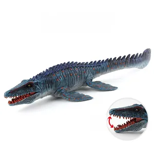 Detailed Mosasaurus model featuring a movable jaw and realistic marine skin texture