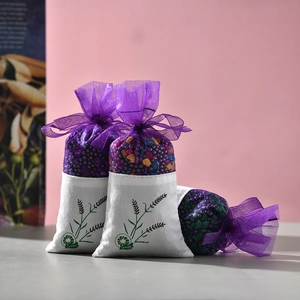 Scented lavender sachets in purple mesh bags for cars and closets air freshening