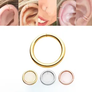 Nose and ear piercing rings in gold and silver shown on models for various styling